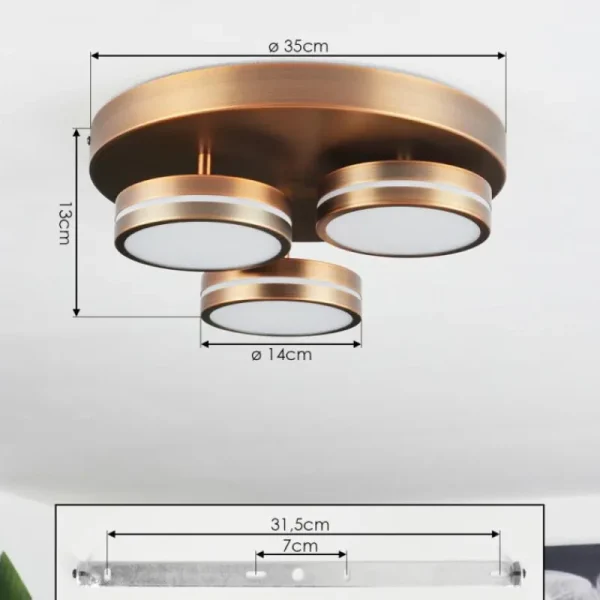 hofstein Plafonnier Huallilemu LED Vieux laiton, 3 lumières* Lampes Modernes