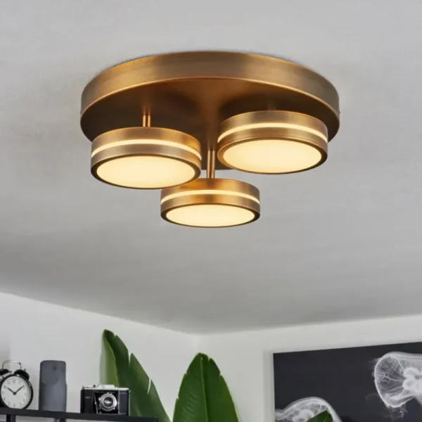 hofstein Plafonnier Huallilemu LED Vieux laiton, 3 lumières* Lampes Modernes