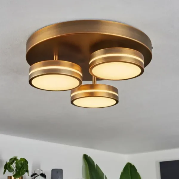 hofstein Plafonnier Huallilemu LED Vieux laiton, 3 lumières* Lampes Modernes