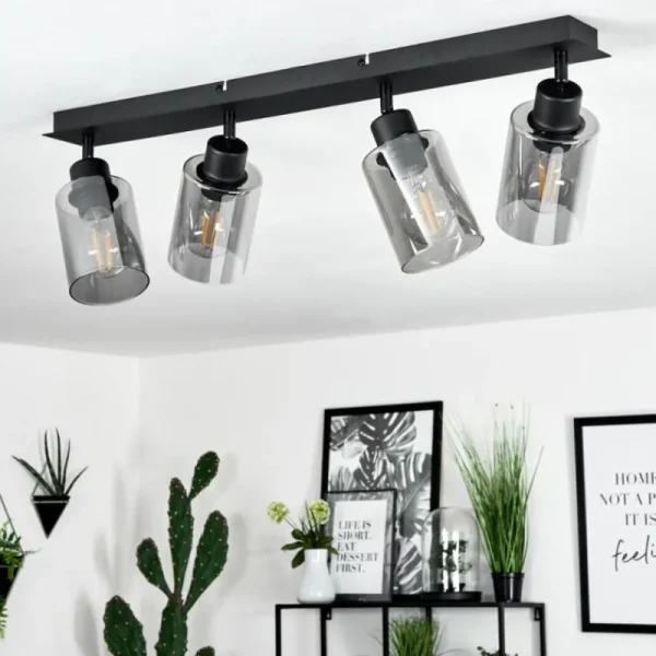 hofstein Plafonnier Hunouri Noir, 4 lumières* Lampes Modernes