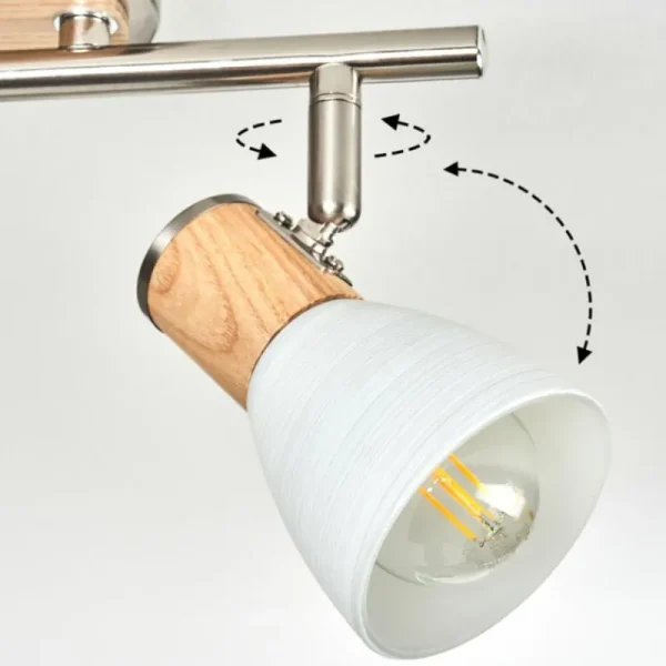 hofstein Plafonnier Icalma Écru, Nickel mat, 2 lumières* Lampes Modernes