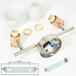 hofstein Plafonnier Icalma Écru, Nickel mat, 2 lumières* Lampes Modernes