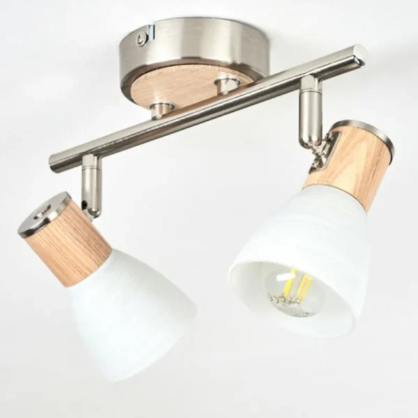 hofstein Plafonnier Icalma Écru, Nickel mat, 2 lumières* Lampes Modernes