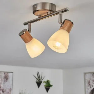 hofstein Plafonnier Icalma Écru, Nickel mat, 2 lumières* Lampes Modernes