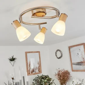 hofstein Plafonnier Icalma Écru, Nickel mat, 3 lumières* Lampes Modernes