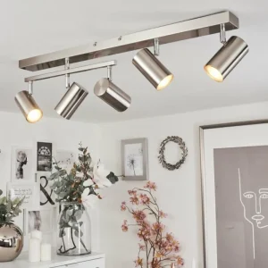 hofstein Plafonnier Javel Chrome, Nickel mat, 5 lumières* Lampes Modernes