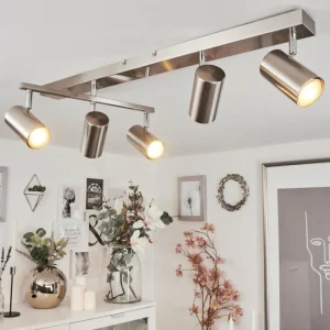 hofstein Plafonnier Javel Chrome, Nickel mat, 5 lumières* Lampes Modernes