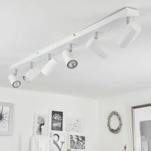 hofstein Plafonnier Javel Chrome, Blanc, 6 lumières* Lampes Modernes