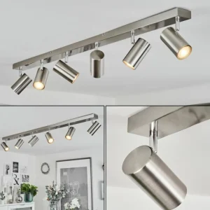 hofstein Plafonnier Javel Nickel mat, 6 lumières* Lampes Modernes