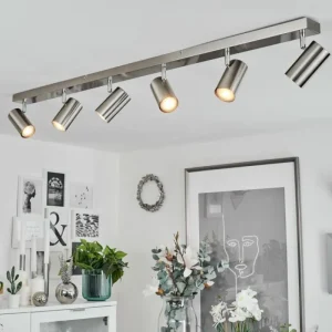 hofstein Plafonnier Javel Nickel mat, 6 lumières* Lampes Modernes