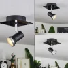 hofstein Plafonnier Lanrigan LED Chrome, Noir, 1 lumière* Lampes En Verre