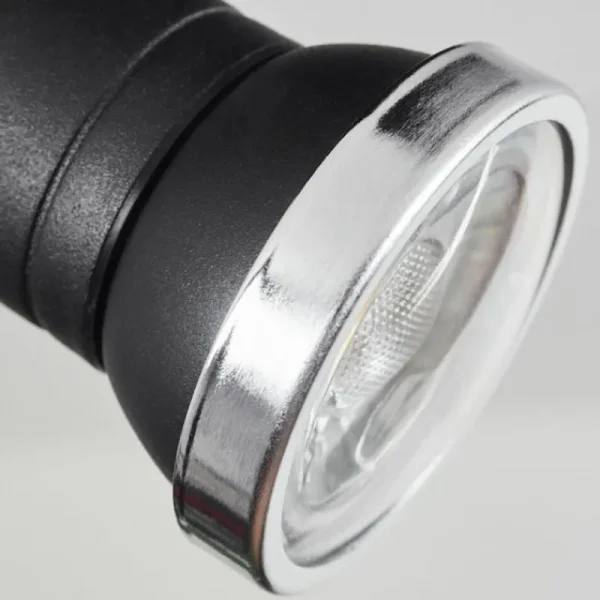 hofstein Plafonnier Lanrigan LED Chrome, Noir, 1 lumière* Lampes En Verre