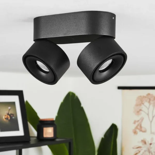 hofstein Plafonnier Laonsana LED Noir, 2 lumières* Lampes Modernes