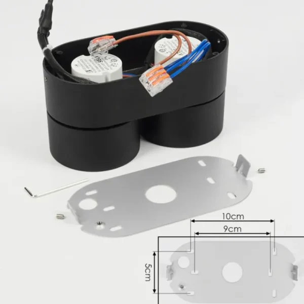 hofstein Plafonnier Laonsana LED Noir, 2 lumières* Lampes Modernes