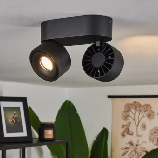 hofstein Plafonnier Laonsana LED Noir, 2 lumières* Lampes Modernes
