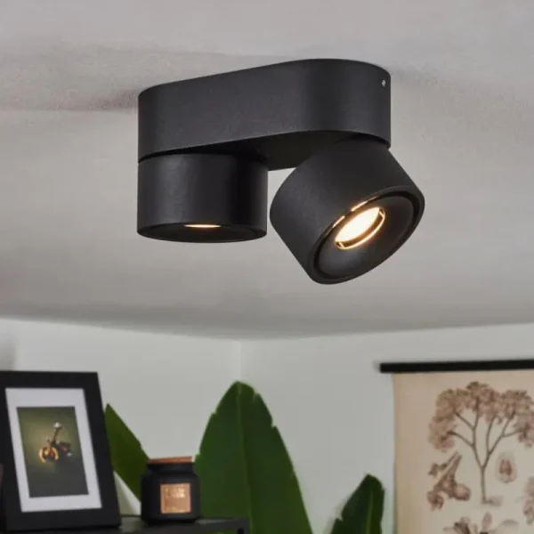 hofstein Plafonnier Laonsana LED Noir, 2 lumières* Lampes Modernes