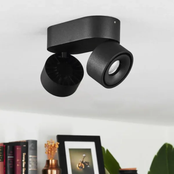hofstein Plafonnier Laonsana LED Noir, 2 lumières* Lampes Modernes