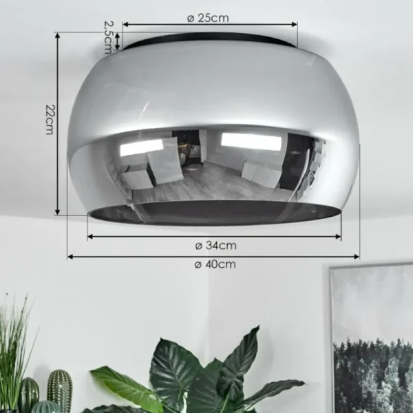 hofstein Plafonnier Lissy Noir, 3 lumières* Lampes Modernes