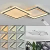 hofstein Plafonnier Longos LED Aluminium, 1 lumière, Télécommandes* Lampes Modernes
