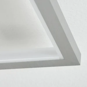 hofstein Plafonnier Longos LED Aluminium, 1 lumière, Télécommandes* Lampes Modernes