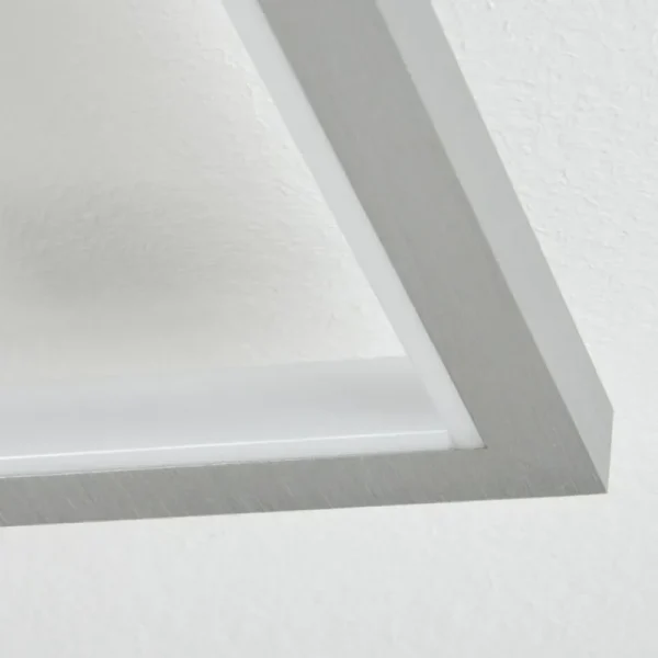 hofstein Plafonnier Longos LED Aluminium, 1 lumière, Télécommandes* Lampes Modernes
