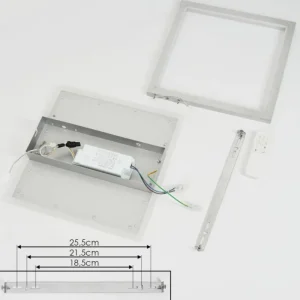hofstein Plafonnier Longos LED Aluminium, 1 lumière, Télécommandes* Lampes Modernes