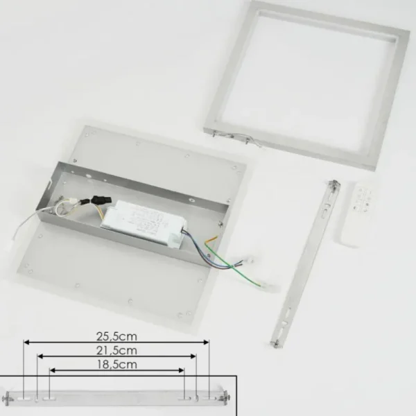 hofstein Plafonnier Longos LED Aluminium, 1 lumière, Télécommandes* Lampes Modernes