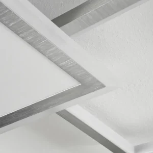 hofstein Plafonnier Longos LED Aluminium, 1 lumière, Télécommandes* Lampes Modernes