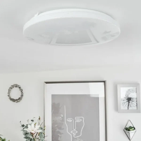 hofstein Plafonnier Melres LED Blanc, 1 lumière* Lampes Modernes