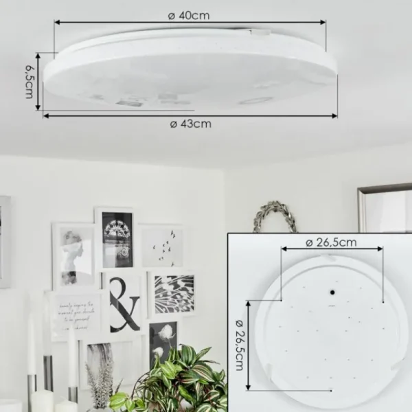 hofstein Plafonnier Melres LED Blanc, 1 lumière* Lampes Modernes