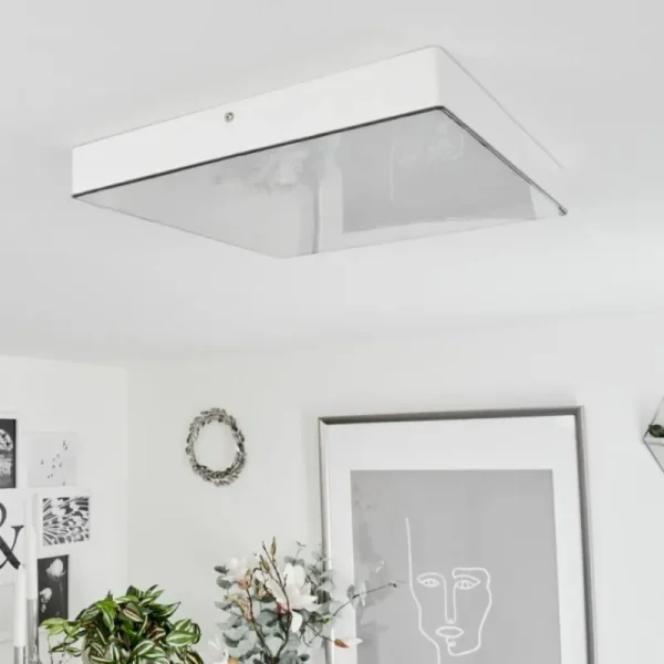 hofstein Plafonnier Mentque LED Blanc, 1 lumière* Lampes Modernes