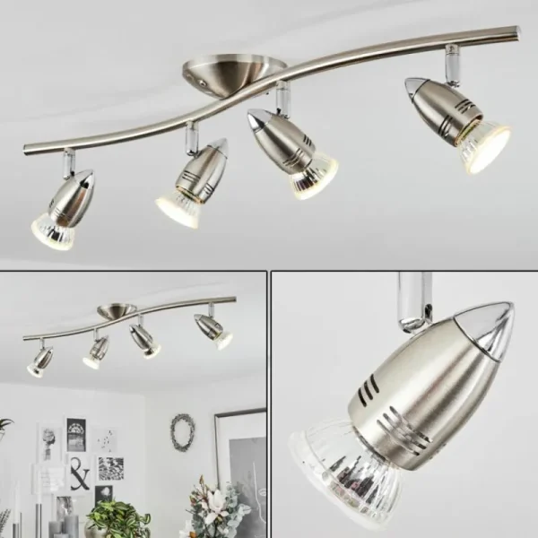 hofstein Plafonnier Mirandol Nickel mat, 4 lumières* Lampes Modernes
