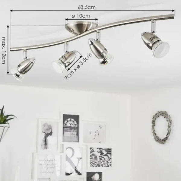 hofstein Plafonnier Mirandol Nickel mat, 4 lumières* Lampes Modernes