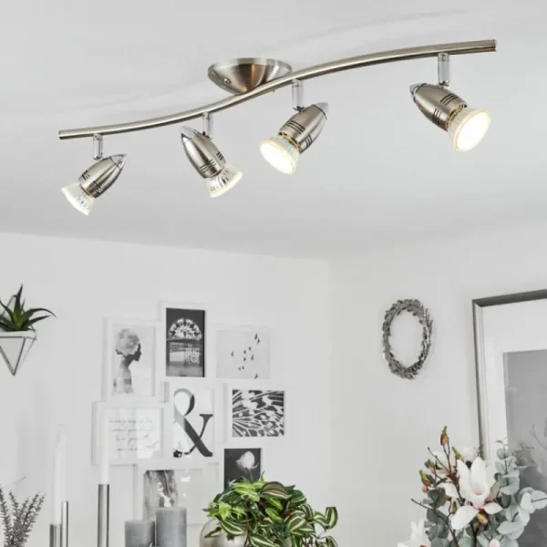 hofstein Plafonnier Mirandol Nickel mat, 4 lumières* Lampes Modernes