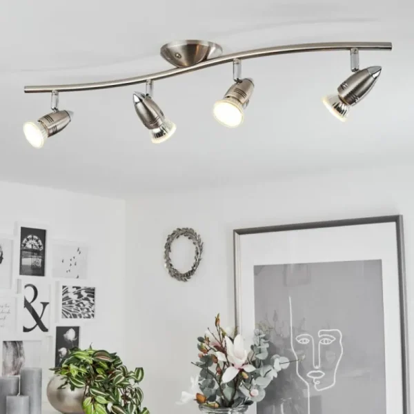 hofstein Plafonnier Mirandol Nickel mat, 4 lumières* Lampes Modernes