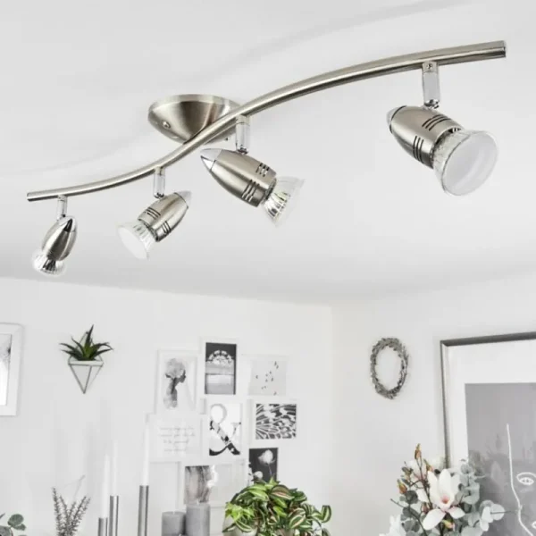 hofstein Plafonnier Mirandol Nickel mat, 4 lumières* Lampes Modernes