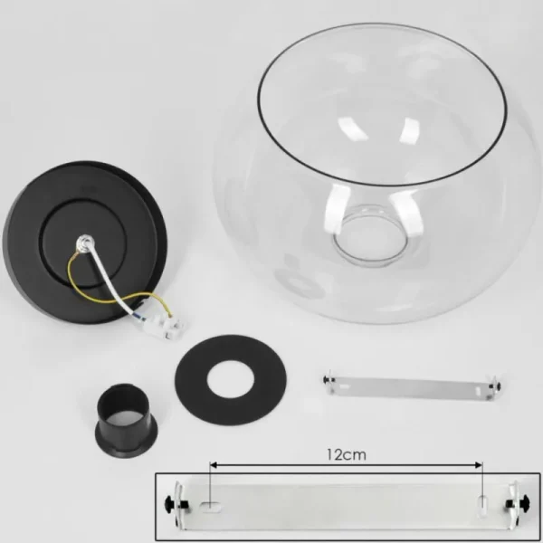 hofstein Plafonnier Molloy Clair, 1 lumière* Lampes En Verre