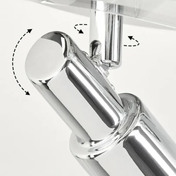 hofstein Plafonnier Morges LED Chrome, Blanc, 4 lumières* Lampes En Verre
