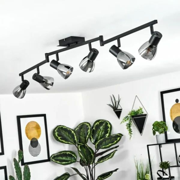 hofstein Plafonnier Murianette Noir, 6 lumières* Lampes Modernes