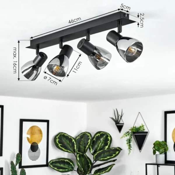 hofstein Plafonnier Murianette Noir, 4 lumières* Lampes Modernes