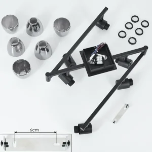 hofstein Plafonnier Murianette Noir, 6 lumières* Lampes Modernes