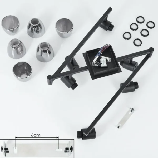 hofstein Plafonnier Murianette Noir, 6 lumières* Lampes Modernes