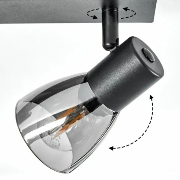 hofstein Plafonnier Murianette Noir, 4 lumières* Lampes Modernes