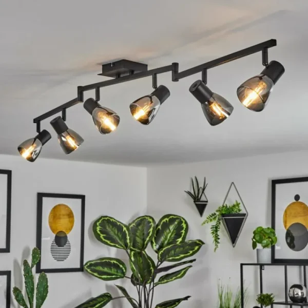 hofstein Plafonnier Murianette Noir, 6 lumières* Lampes Modernes