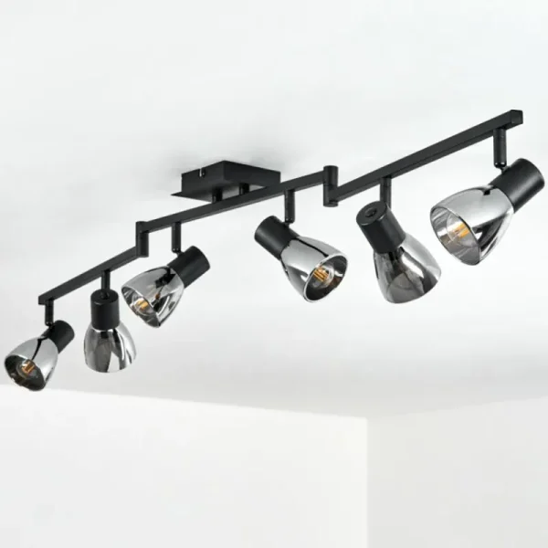 hofstein Plafonnier Murianette Noir, 6 lumières* Lampes Modernes
