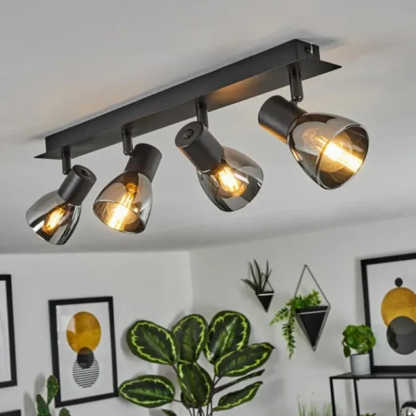 hofstein Plafonnier Murianette Noir, 4 lumières* Lampes Modernes