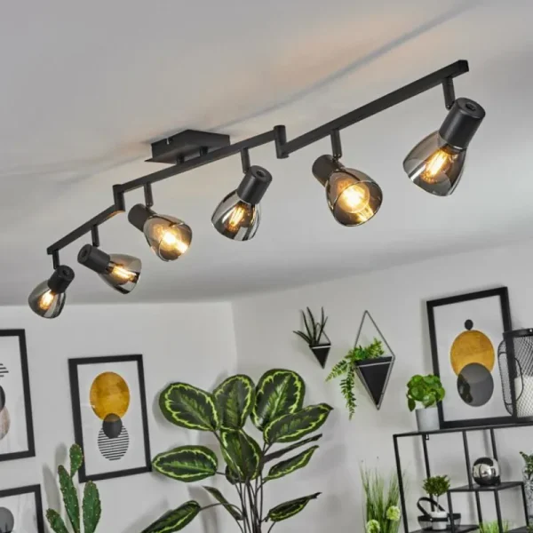 hofstein Plafonnier Murianette Noir, 6 lumières* Lampes Modernes