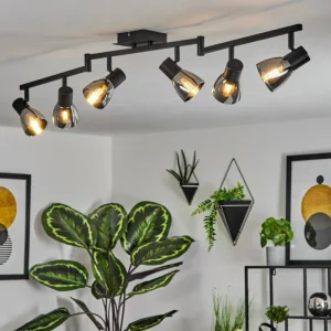 hofstein Plafonnier Murianette Noir, 6 lumières* Lampes Modernes