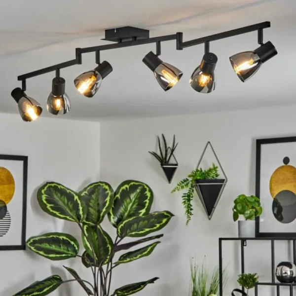 hofstein Plafonnier Murianette Noir, 6 lumières* Lampes Modernes
