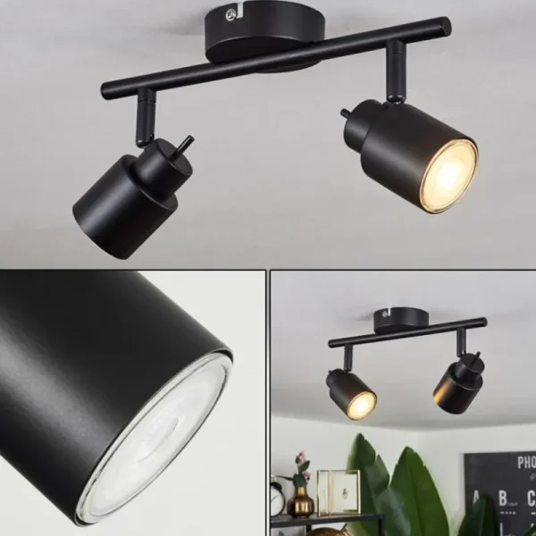 hofstein Plafonnier Nestavel LED Noir, 2 lumières* Lampes Modernes